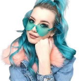 Rimless Heart Shaped Sunglasses